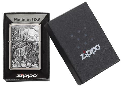 Zippo Timberwolves Brushed Chrome Pocket Lighter Zippo