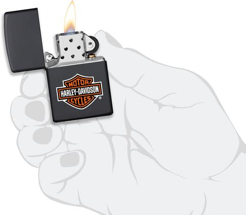 Zippo Harley-Davidson Logo Black Matte Pocket Lighter - Bhawar Store