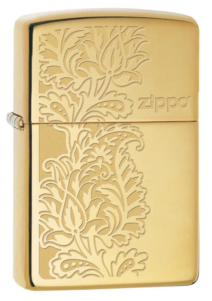 Zippo Paisley High Polish Brass Pocket Lighter Zippo