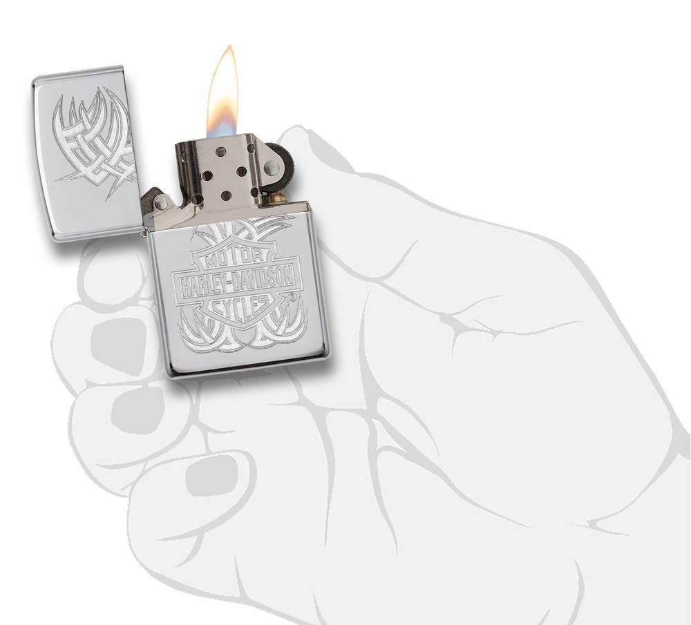 Zippo Harley-Davidson Bar & Shield High Polish Chrome Pocket Lighter Zippo