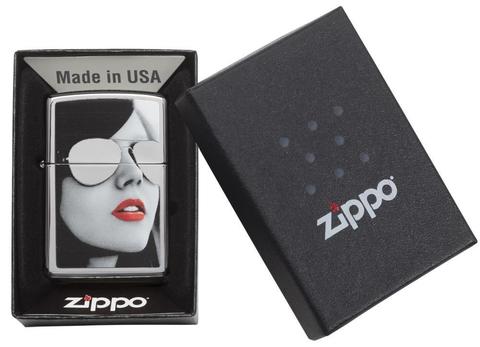 Zippo Sunglasses High Polish Chrome Pocket Lighter Zippo