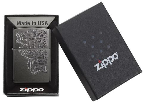 Zippo Paisley Gray Dusk Pocket Lighter Zippo