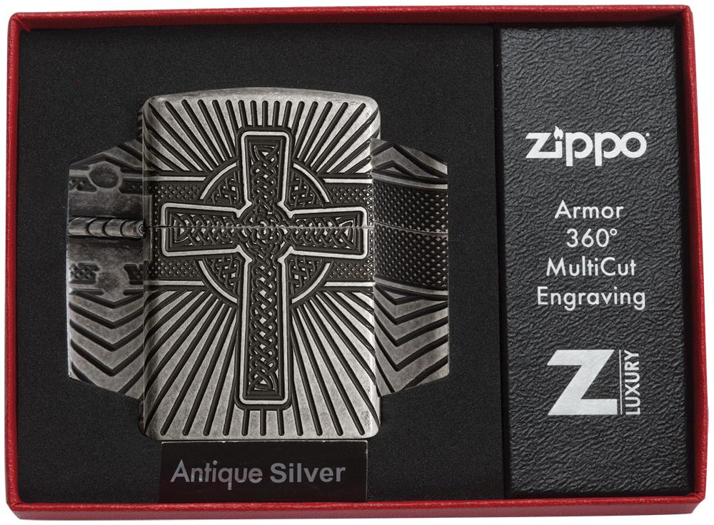 Zippo Armor Celtic Cross Design Zippo