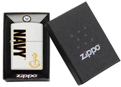 Zippo US Navy White Matte Pocket Lighter Zippo