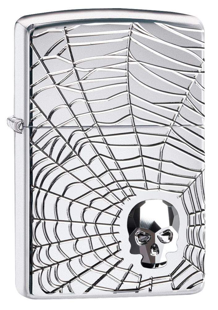 Zippo Spider Web Skull Design Zippo