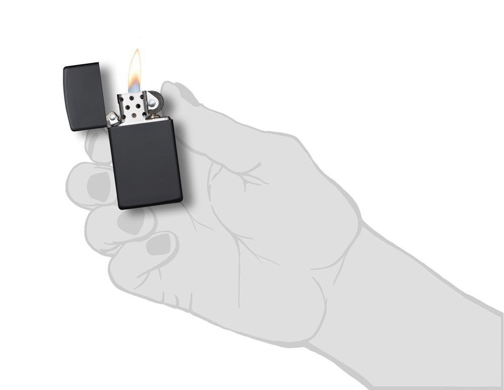 Zippo Slim Black Matte Pocket Lighter Zippo
