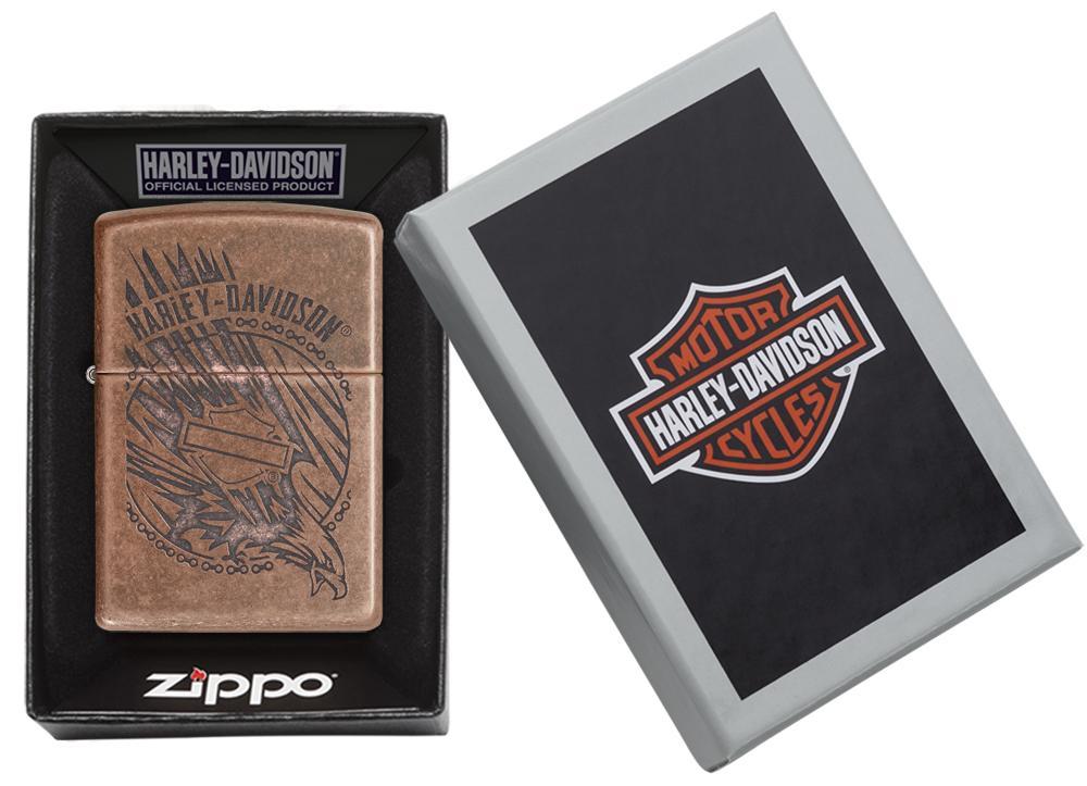 Zippo Harley-Davidson Antique Copper Logo Pocket Lighter Zippo