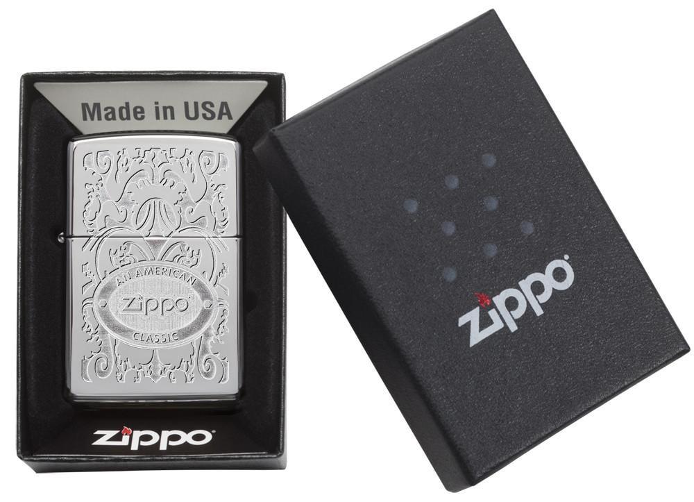Zippo Crown Stamp High Polish Chrome Pocket Lighter Zippo