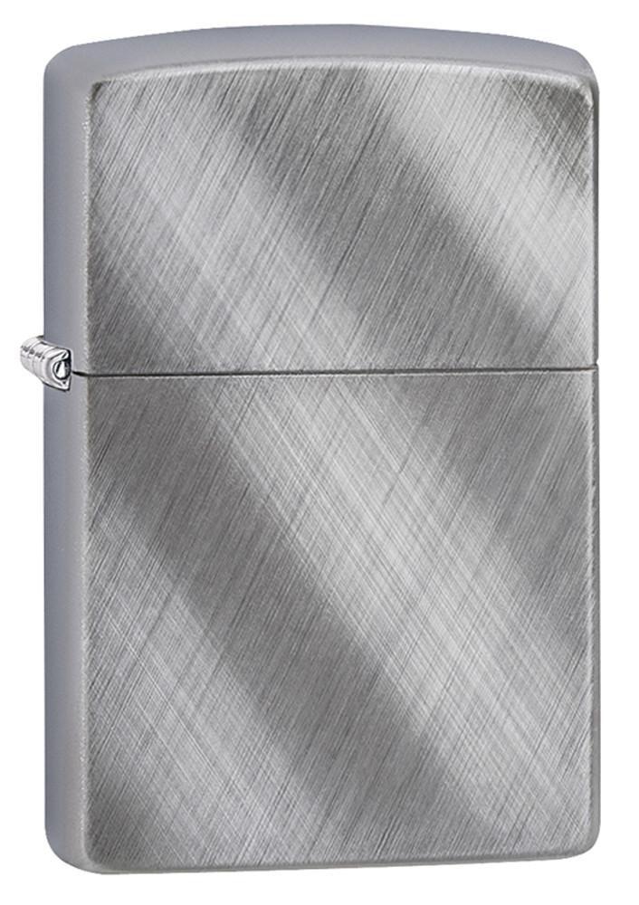 Zippo Diagonal Weave Brushed Chrome Pocket Lighter Zippo