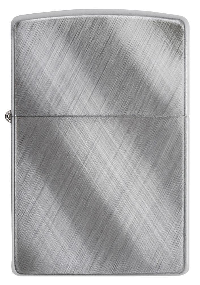 Zippo Diagonal Weave Brushed Chrome Pocket Lighter Zippo