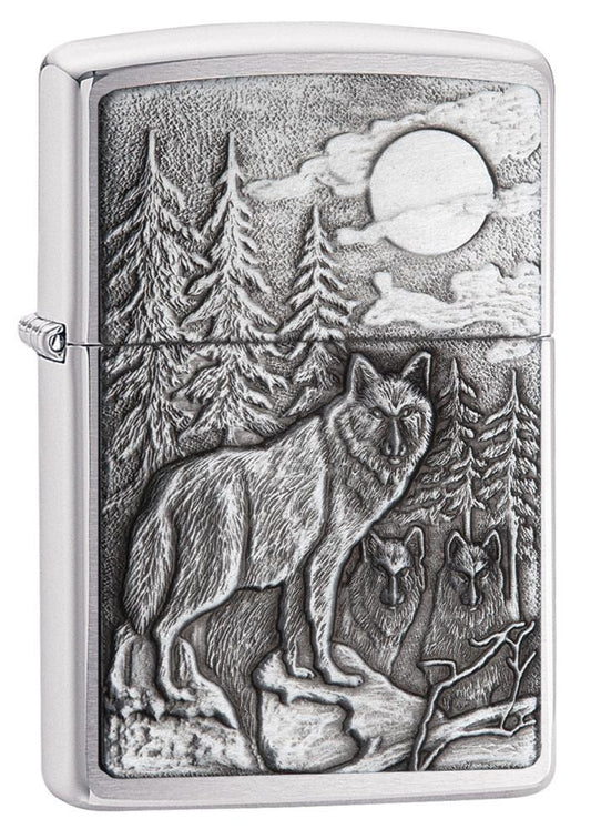 Zippo Timberwolves Brushed Chrome Pocket Lighter Zippo