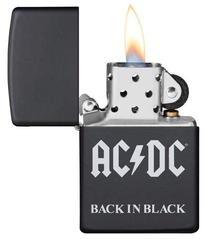 Zippo AC/DC Black Matte Pocket Lighter - Bhawar Store