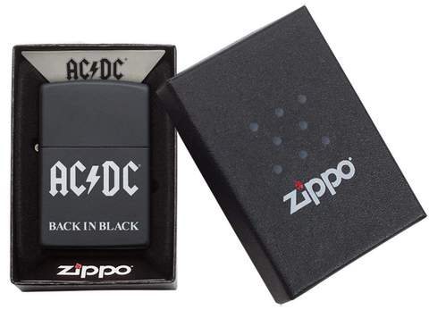Zippo AC/DC Black Matte Pocket Lighter - Bhawar Store