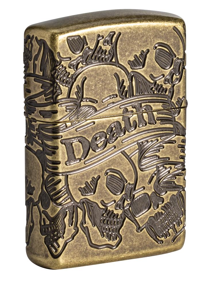 Zippo Armor Freedom Skull Antique Brass Zippo