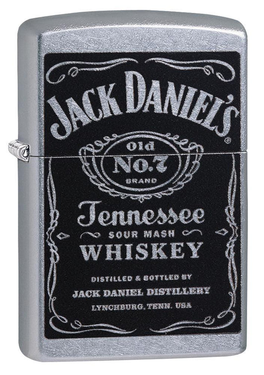 Zippo Jack Daniel's Tennessee Whiskey Label Street Chrome Pocket Lighter Zippo