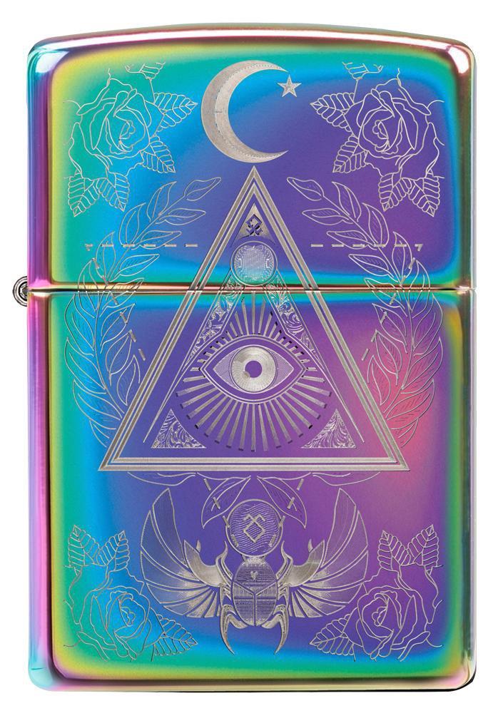 Zippo Eye of Providence Design Multi Color Pocket Lighter Zippo