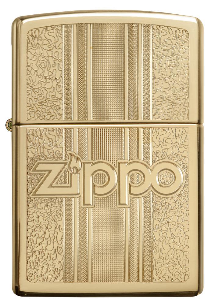 Zippo and Pattern Design High Polish Brass Pocket Lighter Zippo