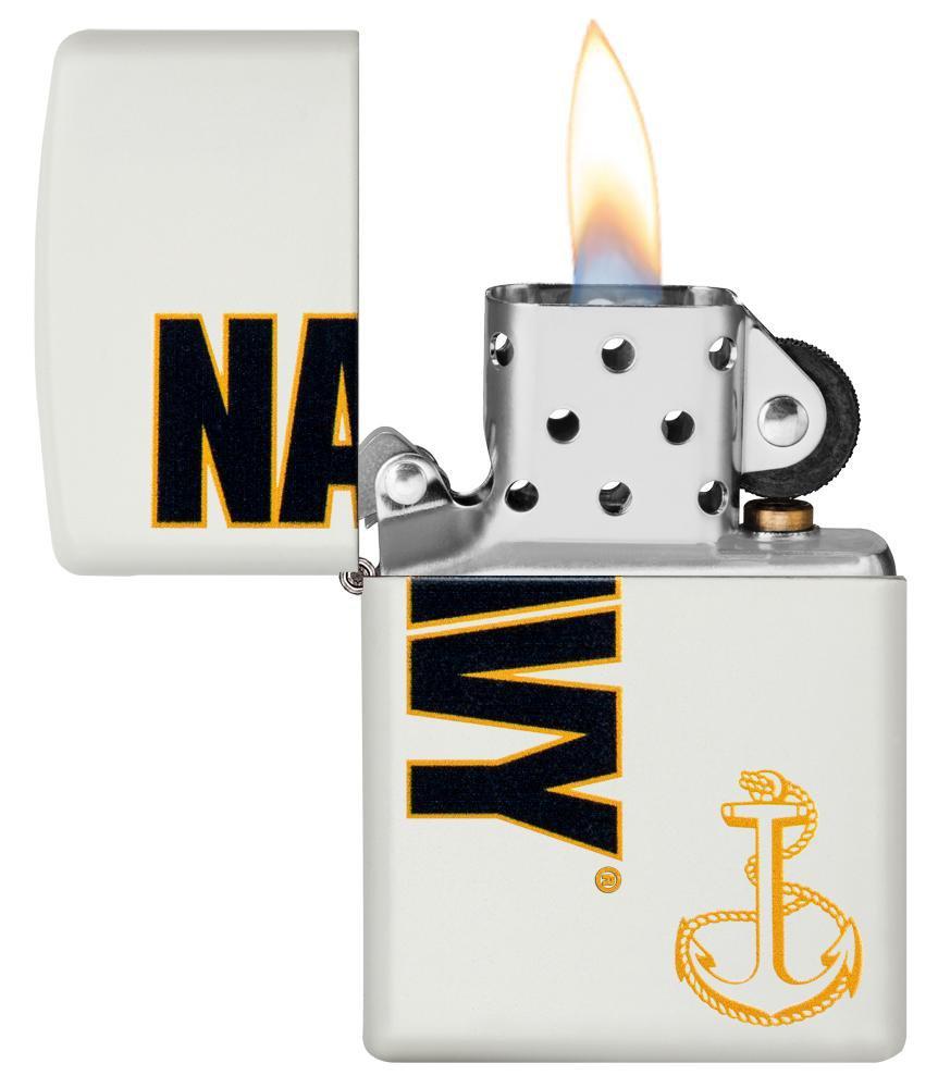 Zippo US Navy White Matte Pocket Lighter Zippo