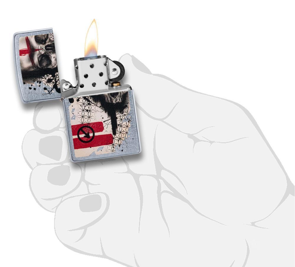 Zippo Trash Polka Tattoo Skull Street Chrome Pocket Lighter Zippo