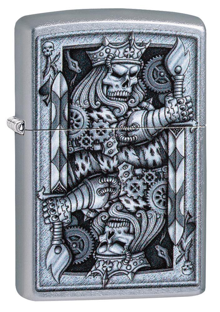 Zippo Steampunk King Spade Street Chrome Pocket Lighter Zippo