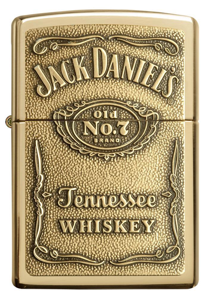 Zippo Jack Daniel's Tennessee Whiskey High Polish Brass Emblem Pocket Lighter Zippo