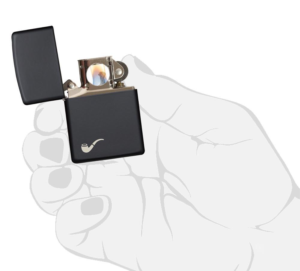 Zippo Black Matte Pipe Pocket Lighter Zippo