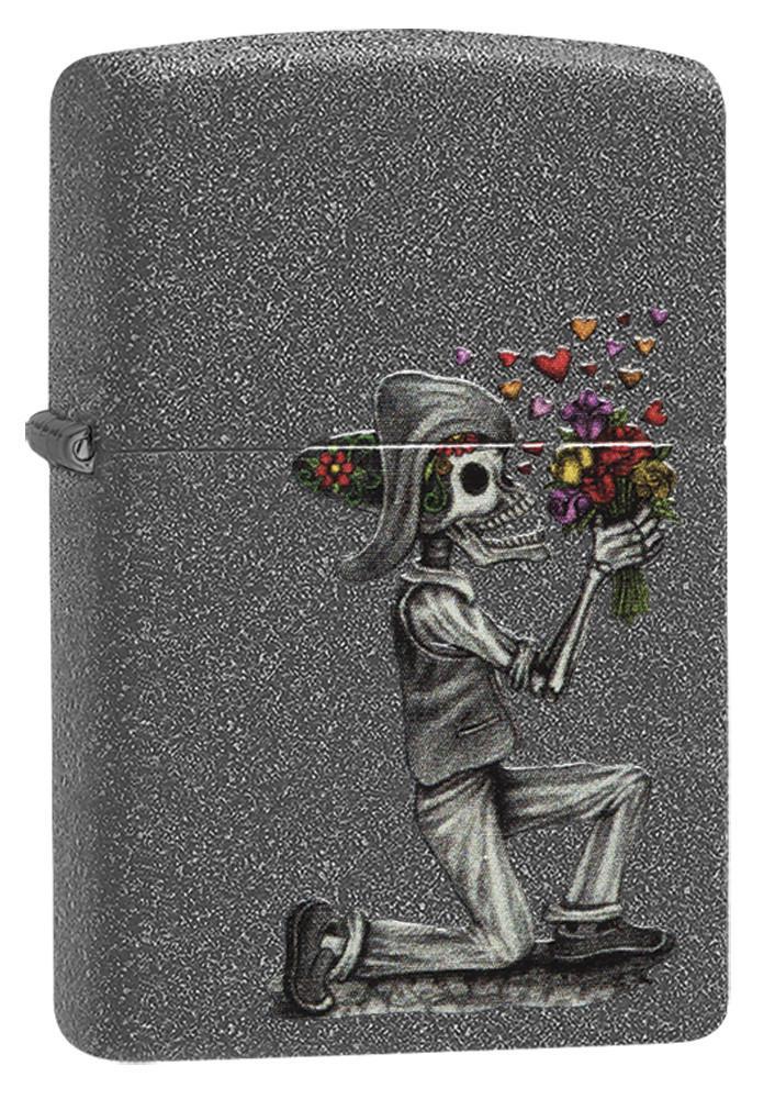 Zippo Skeleton Flowers Iron Stone Gift Set Pocket Lighters Zippo