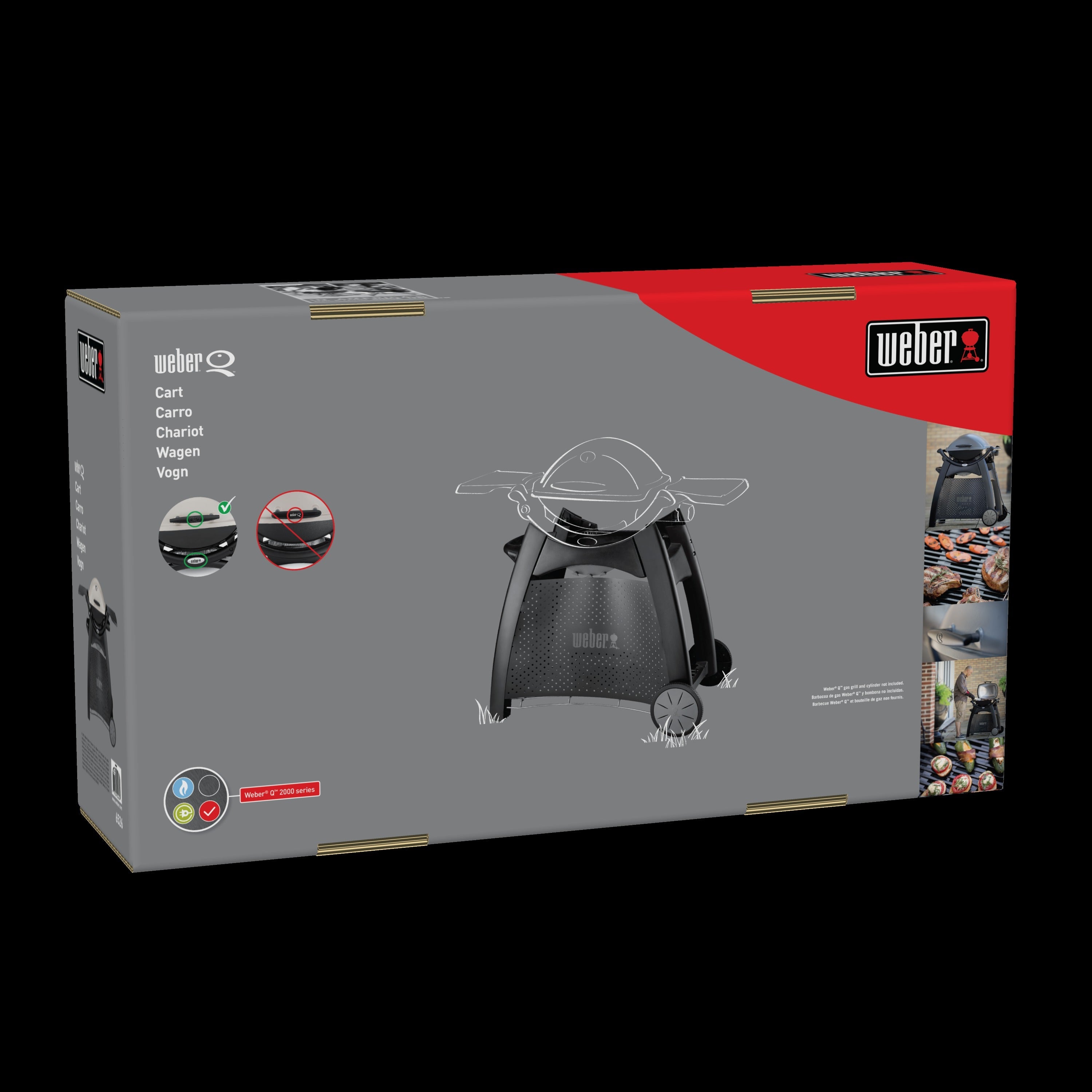 Weber Cart for Q2000 Series Gas Grill, Black WEBER