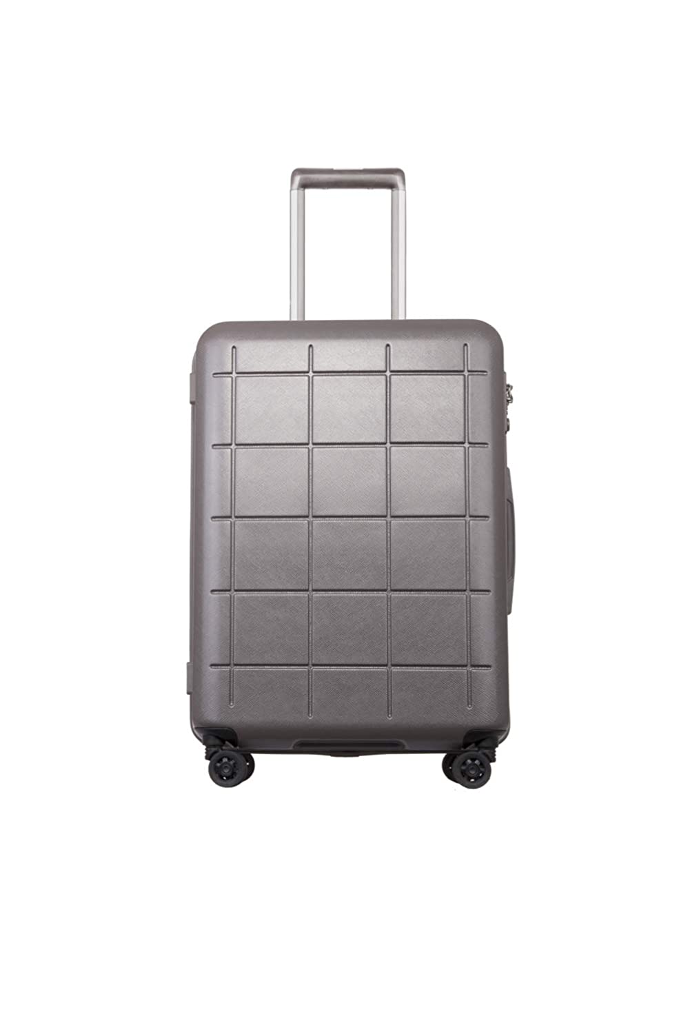 Echolac Square Plus Large Grey Hard Sided Check-In Suitcase Trolley 69cm (PC061) Echolac New