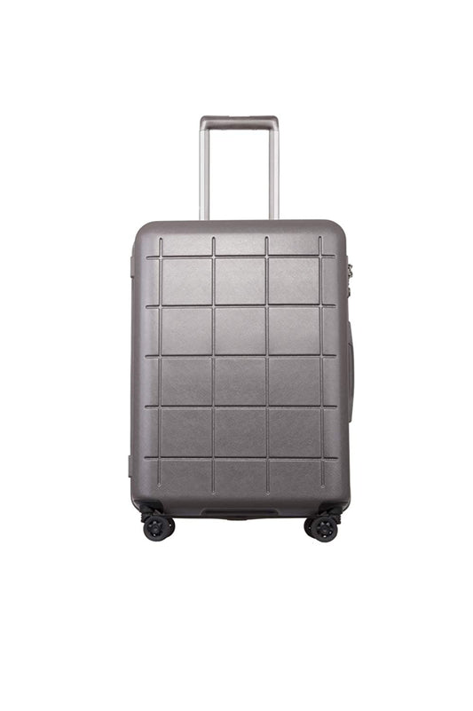 Echolac Square Plus Large Grey Hard Sided Check-In Suitcase Trolley 69cm (PC061) Echolac New