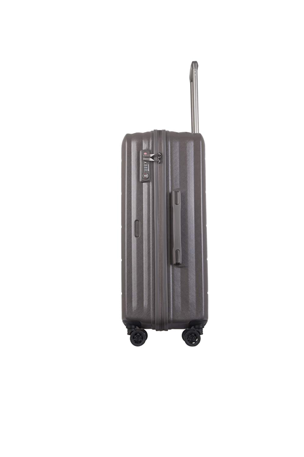 Echolac Square Plus Large Grey Hard Sided Check-In Suitcase Trolley 69cm (PC061) Echolac New