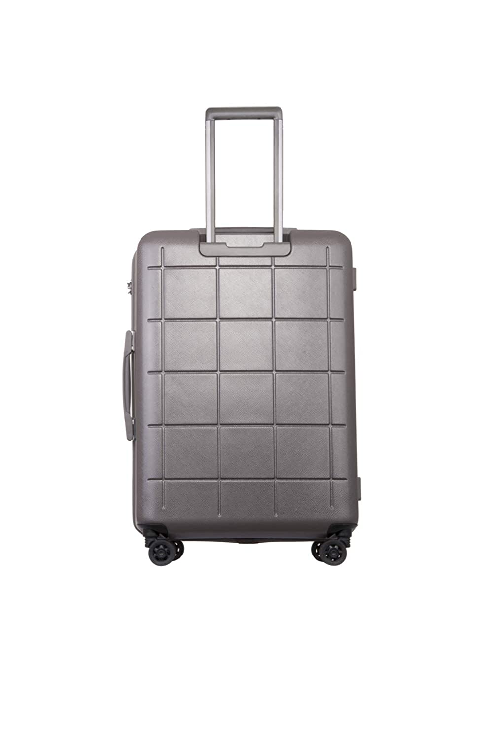 Echolac Square Plus Large Grey Hard Sided Check-In Suitcase Trolley 69cm (PC061) Echolac New