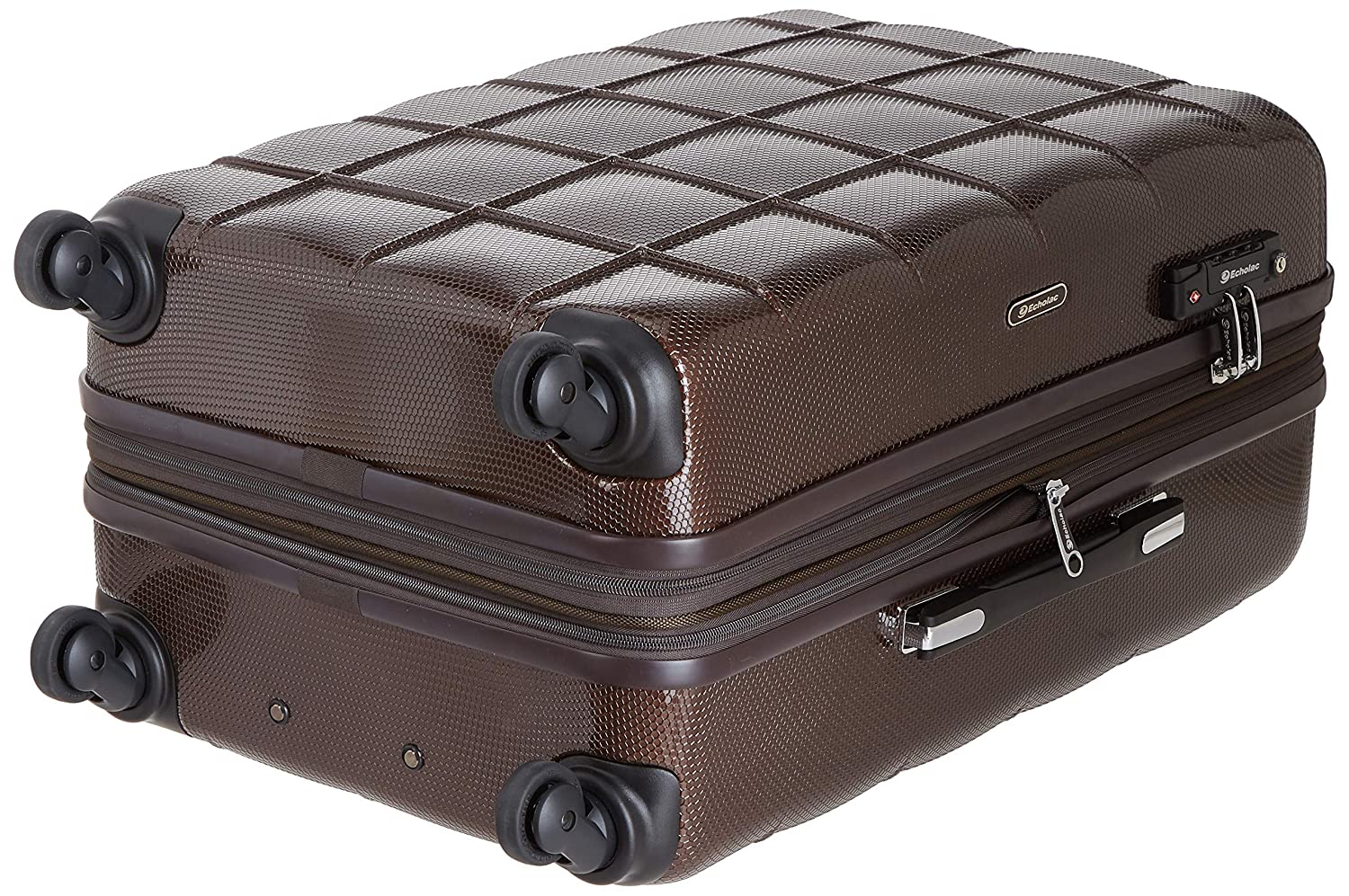 Echolac Square Medium Brown Black Soft Sided Cabin Suitcase Trolley 66cm (PC005) Echolac New