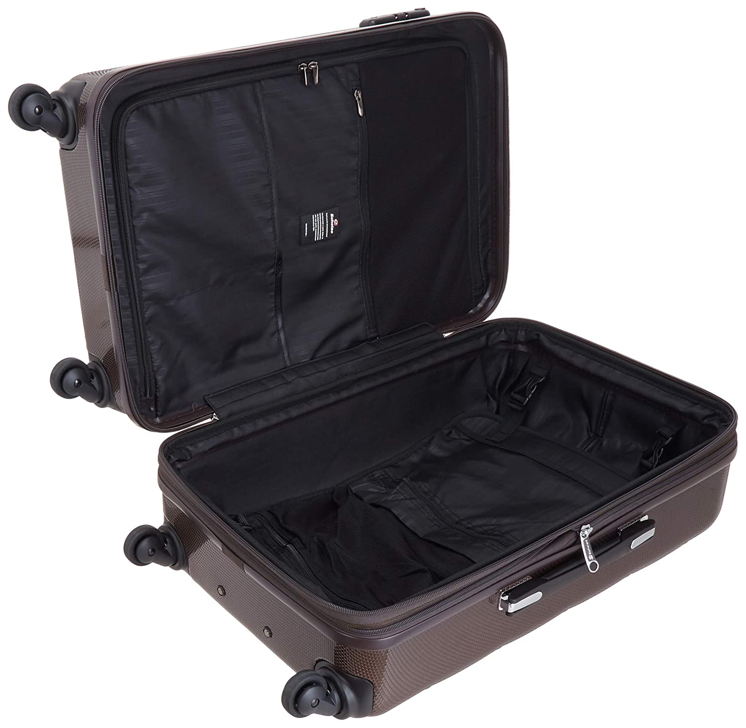 Echolac Square Medium Brown Black Soft Sided Cabin Suitcase Trolley 66cm (PC005) Echolac New