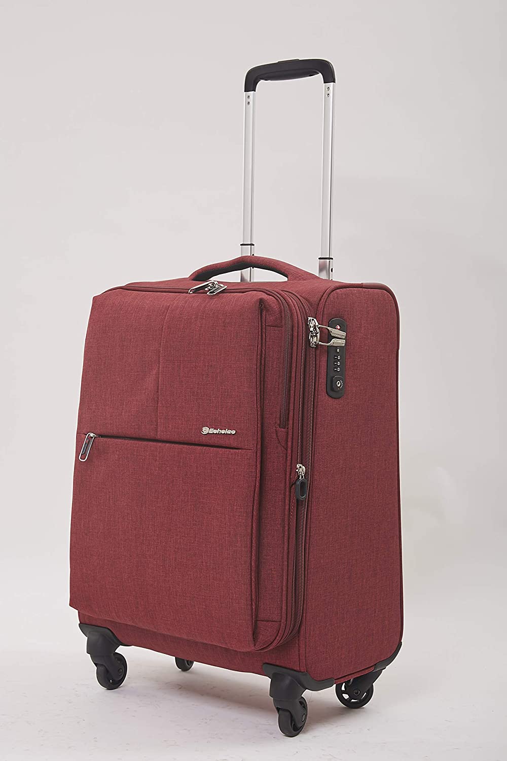 Echolac Gemini Large Burgundy Soft Sided Check-In Suitcase Trolley 68cm (CT807) Echolac New