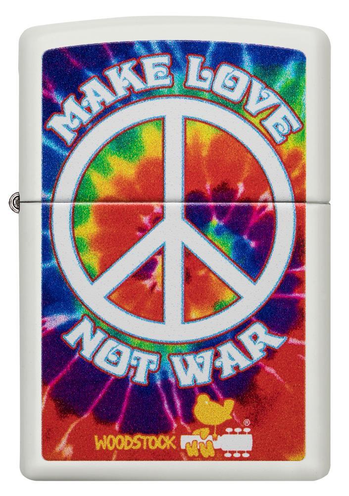 Zippo Woodstock 50th Anniversary White Matte Pocket Lighter Zippo