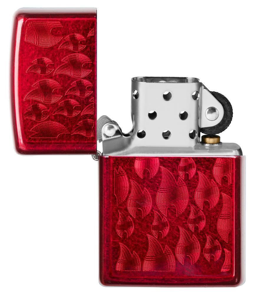 Zippo Iced Flame Candy Apple Red Pocket Lighter Zippo