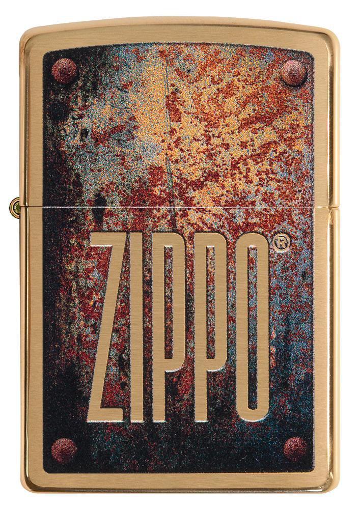 Zippo Rust Patina Brushed Brass Pocket Lighter Zippo