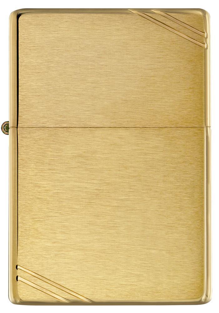 Zippo Vintage Brushed Brass with Slashes Pocket Lighter Zippo