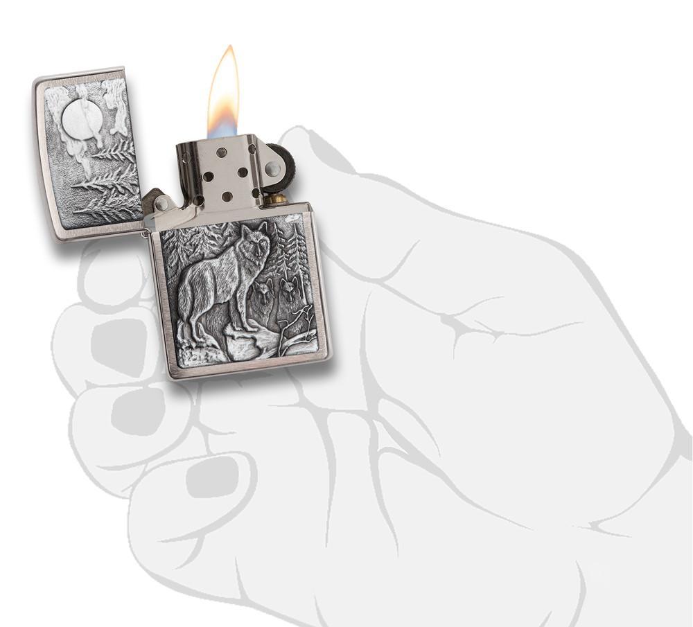 Zippo Timberwolves Brushed Chrome Pocket Lighter Zippo