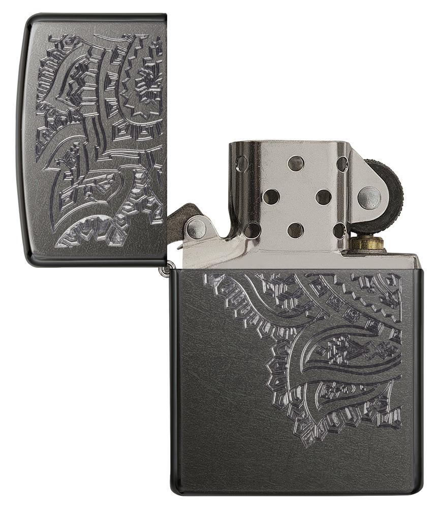 Zippo Paisley Gray Dusk Pocket Lighter Zippo