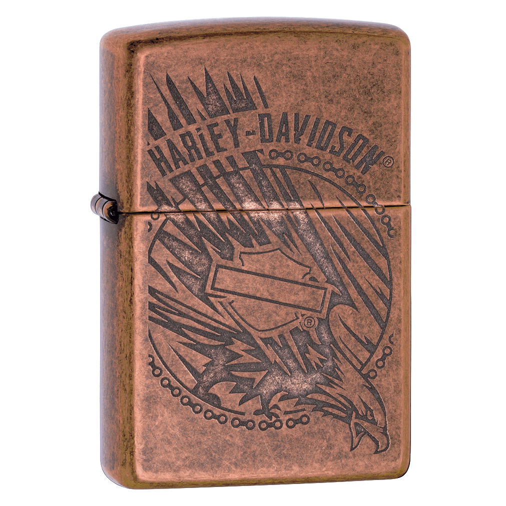 Zippo Harley-Davidson Antique Copper Logo Pocket Lighter Zippo