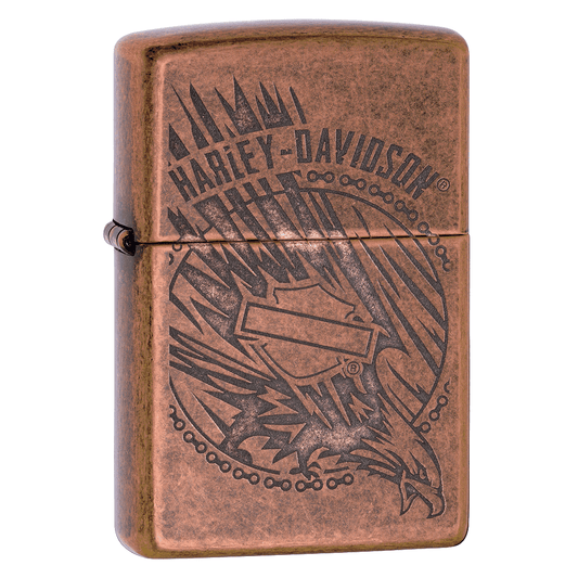Zippo Harley-Davidson Antique Copper Logo Pocket Lighter Zippo