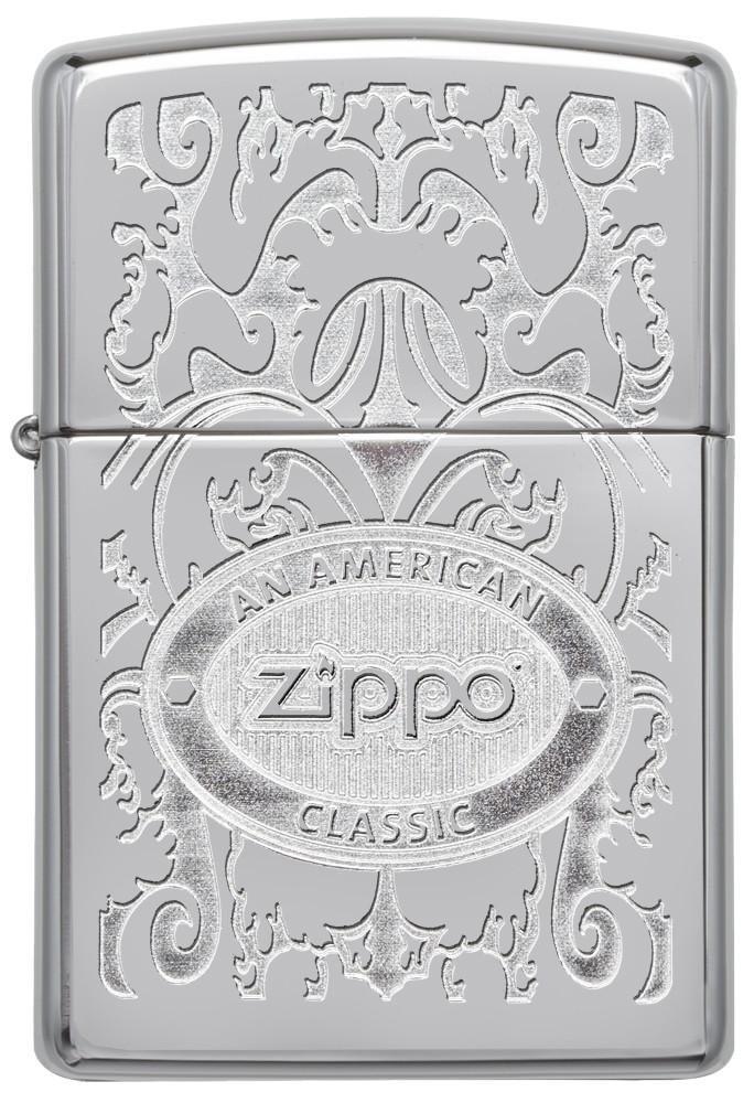 Zippo Crown Stamp High Polish Chrome Pocket Lighter Zippo