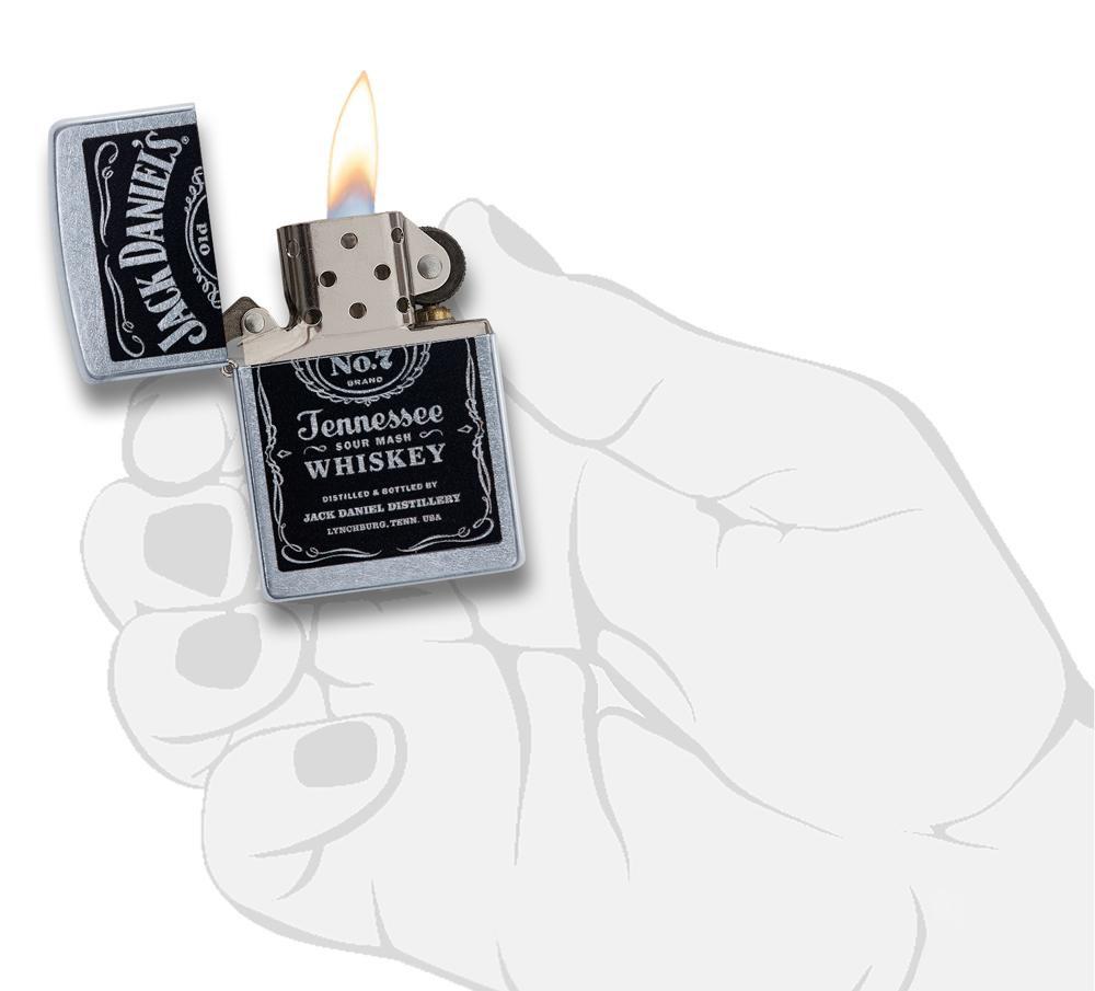 Zippo Jack Daniel's Tennessee Whiskey Label Street Chrome Pocket Lighter Zippo