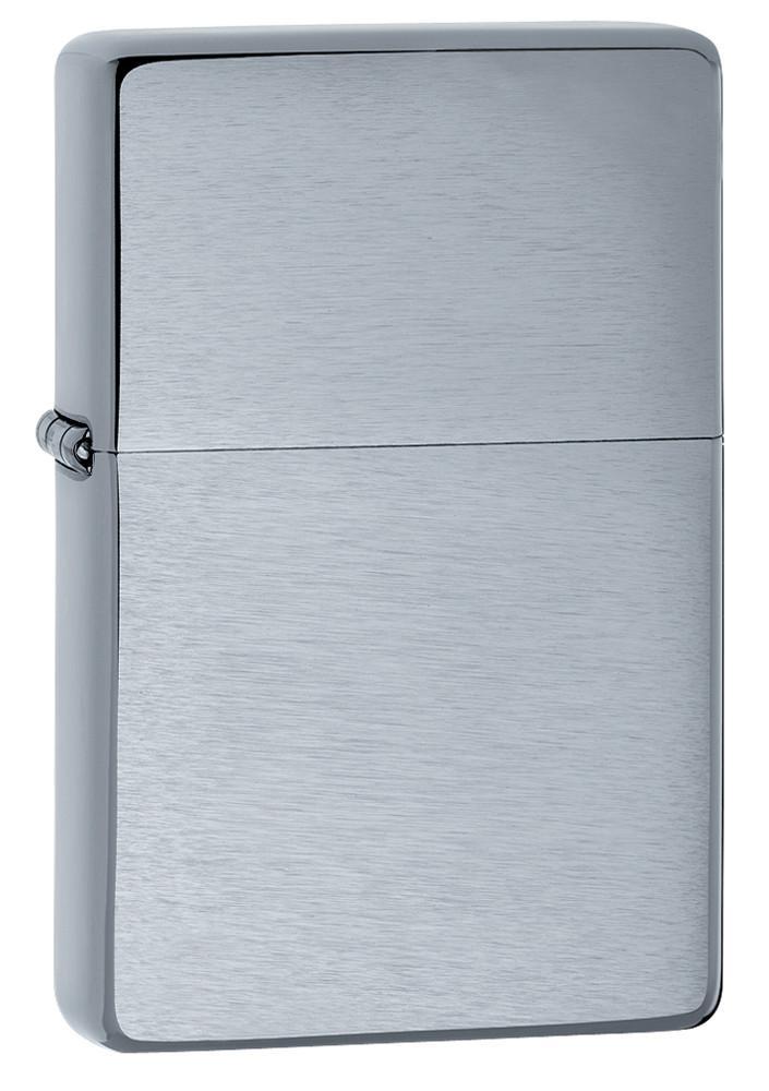 Zippo Vintage Brushed Chrome without Slashes Pocket Lighter Zippo