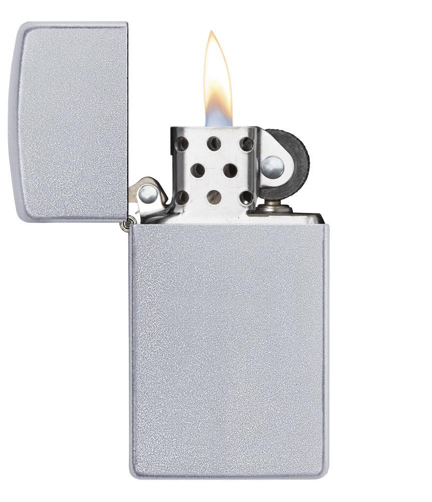 Zippo Slim Satin Chrome Pocket Lighter Zippo