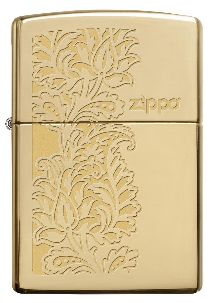 Zippo Paisley High Polish Brass Pocket Lighter Zippo