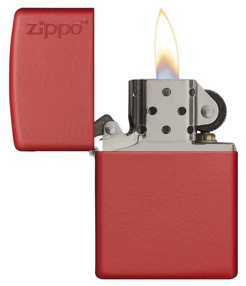 Zippo Classic Red Matte with Zippo Logo Pocket Lighter - Bhawar Store