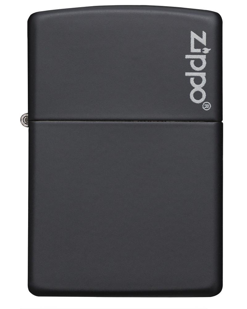 Zippo Black Matte with Zippo Logo Pocket Lighter Zippo